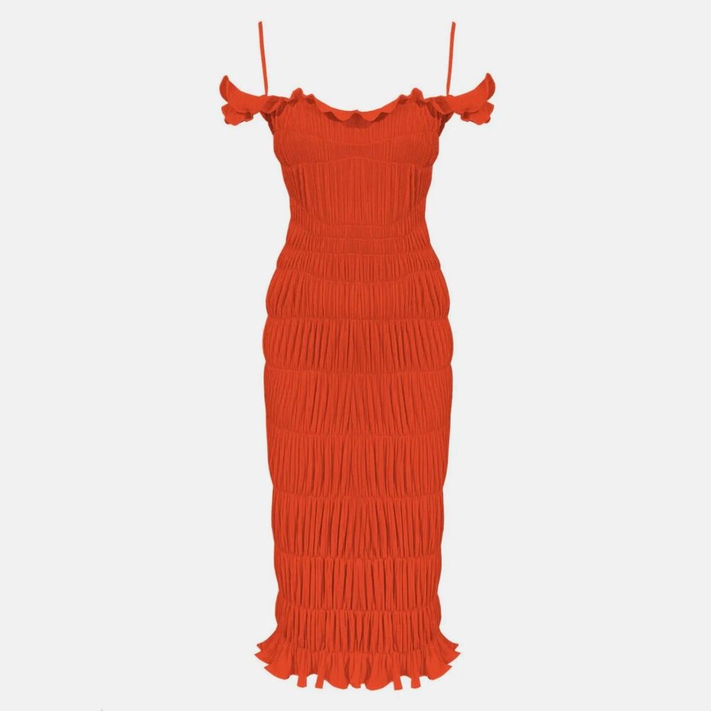 Georgia Hardinge Indra Dress | 12   Red Orange